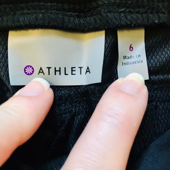 Athleta Womens Size 6 Midtown Trouser Pants Black Wide Leg Drawstring Ankle - Picture 3 of 6